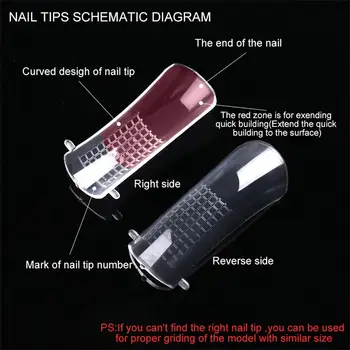 100vnt Greitai Pastato Pelėsių Nagų Patarimai Akrilo Formų Dual Formų Pirštų Išplėtimas False Nails UV Builder Gelio Nagų Dailės Priemonės
