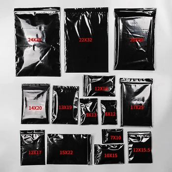 100VNT Juoda Matinė Spalva Savarankiškai Sandarinimo Plastikiniai Maišeliai Lightproof ziplock poli užtrauktukas maišeliai zip-lock saugojimo krepšiai nemokamas pristatymas