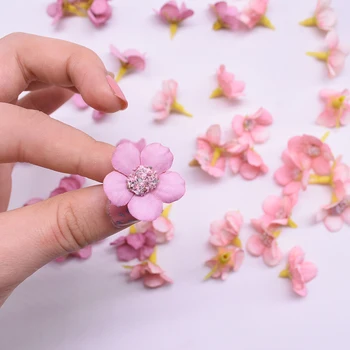 100vnt Mini Dirbtinio Šilko Daisy Gėlių Galvos Vestuvių Dekoravimas 