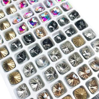 100vnt Nagų Dailės kalnų krištolas Kaleidoscope Aikštėje Aukštos Kokybės K9 Stiklo Kristalų Imitacija Deimantų 3D Nagų Dailė PASIDARYK pats Apdailos Naujas