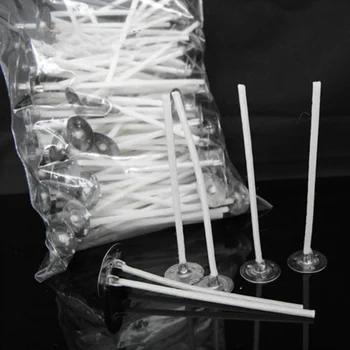 100vnt Naujas Arival, 3cm - 25cm balta žvakė viko medvilnės core vašku skirtukų su metalo sustainers 