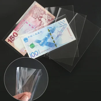 100vnt Plastiko Dėžutė Skaidri Banknotų Turėtojas Monetų Albumas Saugojimo Maišeliai, Popieriniai Pinigai Apsauginis Maišelis Nešiojamų Puslapis
