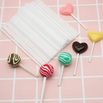 100vnt Saugaus Plastiko Saldainis Stick Tortas Pop Gyvis Lazdos Šokolado, Cukraus Saldainiai Lollypop 