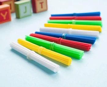 100vnt Spalvingas Plastiko Skaičiavimo Lazdelės Matematikos Montessori Mokymo priemonių Skaičiavimo Lazdele, Vaikų Ikimokyklinio Matematikos Mokymosi Žaislas GYH