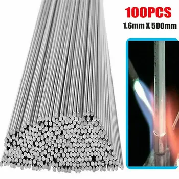 100x Sprendimas, Suvirinimo Fliusas Šerdimi ir Strypus metalo apdirbimo CNC 50cm Įranga Įrankių Rinkinys Aliuminio Suvirinimo Strypai, 1.6 mm / 2mm Aliuminio Lydmetalis