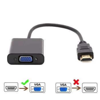 1080P HDMI suderinamus Į VGA Kabelis Konverteris Vyrų ir Famale Konverteris Adapteris HD Video Skaitmeninis Analoginis Xbox Tablet Projektorius