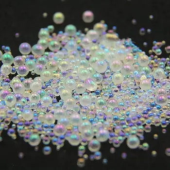 10g/Jar Mini Burbulas Nagų Granulės 0,8 mm,1 mm,1,2 mm,1,5 mm, Sumaišyti Tiny Ball Granules Epoksidinės Dervos Formų Nagų Dailės Stiklo Karoliukai