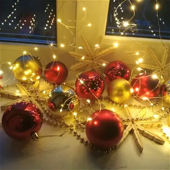 10m/5M LED String Žibintai, Sidabro spalvos Viela Pasakų Šiltai Balta Girlianda Namuose Kalėdų Vestuvių Šventės atributas Apdailos Powered By Baterija