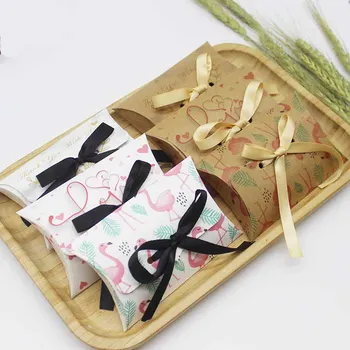 10set naują atvykimo derliaus popieriaus dovanų dėžutė pagalvės formos langelį 
