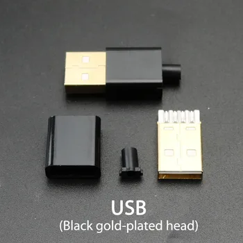 10Sets Micro 5Pin TIPAS-C USB 2.0 Jungtis Male Plug 4 Pin Surinkimo Adapteris, Lizdas 