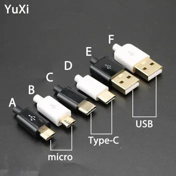 10Sets Micro 5Pin TIPAS-C USB 2.0 Jungtis Male Plug 4 Pin Surinkimo Adapteris, Lizdas 