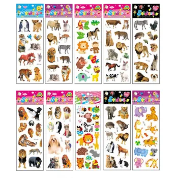 10Sheets Skirtingų 3D Mielas Animacinių filmų Lipdukų, Žaislų, Pegatinas Juokingas Žaislas, Skirtas Vaikams, užrašų knygelė Telefono Nešiojamas Dovanos Gyvūnų Tigras