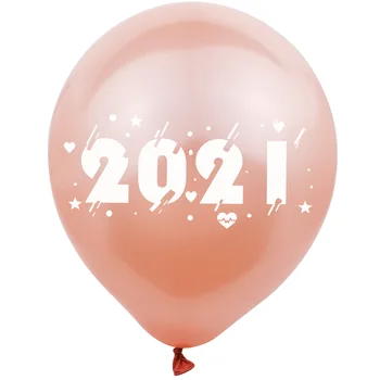 10vnt 12 colių Laimingų Naujųjų Metų skaičius iki 2021 m. spausdinta lateksiniai balionai Naujųjų Metų tema šaliai dekoravimas balionais