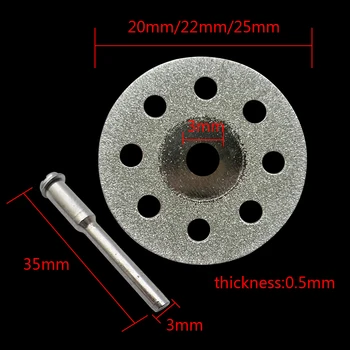 10vnt/5vnt 22 mm Dremel Deimantinis Pjovimo Diskas Dremel Rotaciniai Įrankiai Priedai su Įtvarų