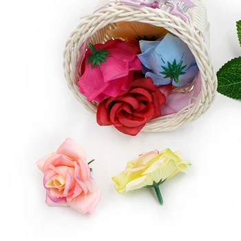 10vnt 6cm Dirbtinių gėlių aukštos kokybės Šilko Rožė Vadovas Vestuvių Namų Puošybai 