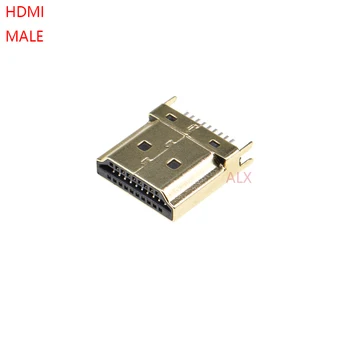 10VNT HDMI Male Jack/plug jungtis 19PIN 19P 1.6 MM 180 Laipsnių Auksu hd 19 PIN