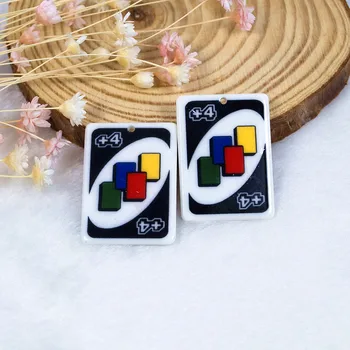 10vnt /lot 34*25mm Žaidimo Kortelės Magic Card Pakabukai Butas atgal Dervos Cabochons 