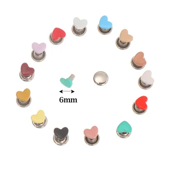 10vnt Mini Metalo Širdies Žiedu Sagtys Grybų Šuoliai Lėlės Drabužiai, Mygtukai, skirti 