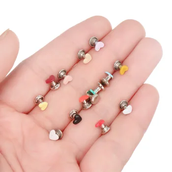 10vnt Mini Metalo Širdies Žiedu Sagtys Grybų Šuoliai Lėlės Drabužiai, Mygtukai, skirti 