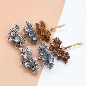 10VNT MINI Pušies kankorėžis Kalėdų dekoratyviniai dirbtiniai augalai vestuvių namų dekoro vestuviniai aksesuarai patvirtinimo namų ūkio produktai