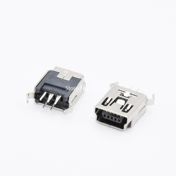 10vnt Mini USB B Tipo 5-Pin Female Lizdas Vertikalią / Horizontalią CINKAVIMAS Jungtis Uodega Įkrovimas