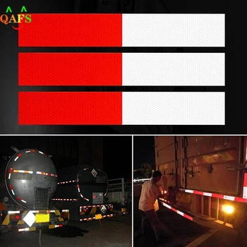 10vnt Naktį Vairavimo Saugumui Užtikrinti Raudona Balta Lipdukas 4.5*30cmCar Atspindintis Lipdukas Įspėjimas, Juostelės Atspindinčios Sunkvežimių, Auto reikmenys