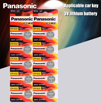 10vnt Panasonic cr1632 mygtuką ląstelių monetos baterija 3v žiūrėti nuotolinio valdymo automobilio raktus DL1632 ECR1632 GPCE1632 ličio baterija