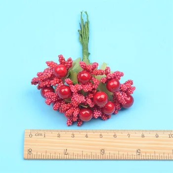 10VNT Pearl Uogų Dirbtinių Gėlių Stamen Mulberry Vielos Kamieninių Vestuvių Dekoravimas 