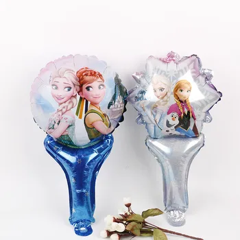 10vnt Princesė balionai snieguolė Elsa folija ballon Gimtadienio dekoracijos vaikams ranka laikykite stick pripučiami globos dovana žaislai