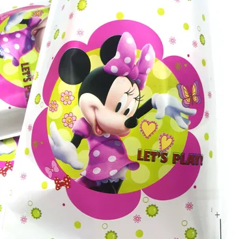 10vnt/set Minnie Mouse Temą Dovanų Maišelis Vaikams Gimtadienio Prekių Plėšikauti Festivalis Staltiesė Lyčių Atskleisti gimimo Metinėms