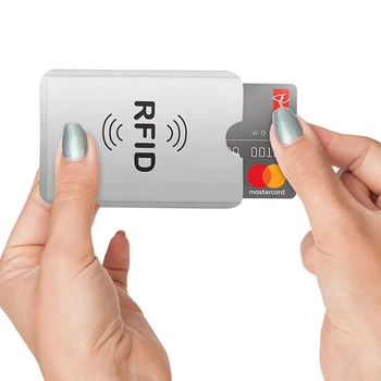 10vnt Stabdžių Nuskaityti RFID Kortelių apsaugos Aliuminio Folija, atsparus Vandeniui 13.56 mhz NFC Kredito ID Kortelės Turėtojas Blokavimo Mova