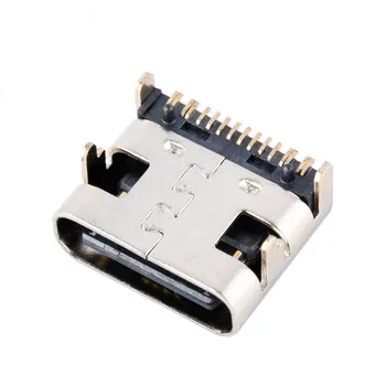 10vnt Tipas-C USB-3.1 16 pin CINKAVIMAS 30 V 3A Micro USB Jungtis Moterų Uosto Jack Uodega Kištukinis Elektros Gnybtai