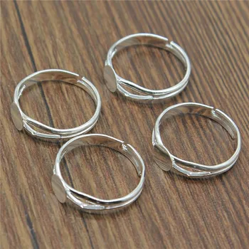 10vnt Žiedas Ruošiniai Y Stiliaus Reguliuojamas Žiedas Parametrai Bazės Tuščią Blizgus Sidabro Spalvos Vario Medžiaga, 6mm 8mm 10mm Butas