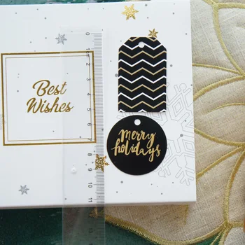 11 stiliaus derinys Kalėdų žymę 50 vnt gold juodas klasikinis dizainas kaip popierius, etiketės, pakuotės, dovanų dekoravimas žymes Scrapbooking 