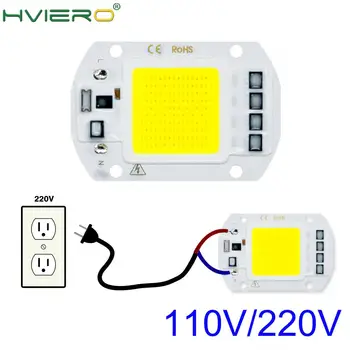 110V220V COB LED Lempa 10W 20W 30W 50W LED Lemputė IP65 Didelės Galios Smart IC 