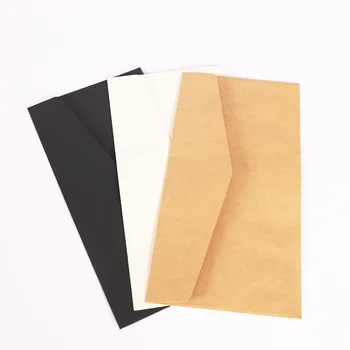 11x21cm kraft baltos spalvos(ne balta) juodas popierinį Voką Pranešimą Laišką Stacionarių Saugojimo Popieriaus Dovana vestuvių kvietimas dangtis