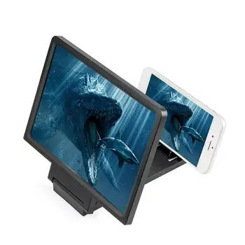 12 colių HD Ląstelių Mobiliojo Telefono Ekrano Didintuvai Vaizdo Stiprintuvo, Sulankstomas 3D Zoom Išsiplėtusios Ekrano Expander neslidus Stovas Laikiklis