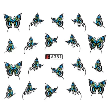 12 VNT watermark slankiklį nagų lipdukai nagų dailės lipdukas vandens perdavimo gėlių drugelis dekoravimui manikiūro watermark lapų patarimai
