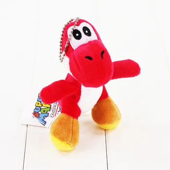 12cm 10styles Super Mario Yoshi Keychain Pliušinis Žaislas Įdaryti Minkštas Pakabukas Lėlės Su paketų prižiūrėtojų raktinę Puiki Dovana