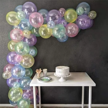 12inch kristalų burbulas balionai spalvinga skaidraus latekso balionas Undinė gimtadienio dekoravimas vestuvių vasaros helio pasaulio