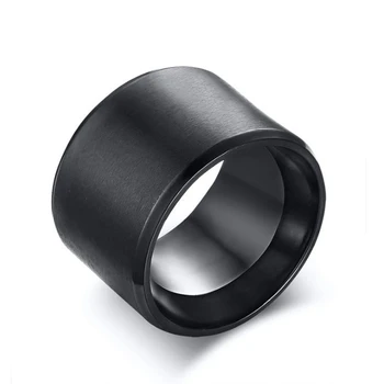 12mm Dideli Vyrai Žiedas Juodas Volframo Karbido Žiedas Vestuvių Juostas Su Šepečiu Apdaila Žiedą Galima