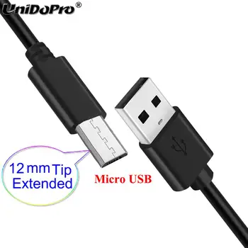 12mm Extra Long Patarimas Micro USB Kabelis Pratęstas Jungtis VAS Blackview Oukitel Doogee Leagoo Zoji Guophone V19 X3 Tvirtas Telefonas