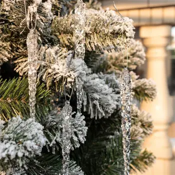 12pcs 13cm Modeliavimas Ledo Kalėdų Medžio Kabo Ornamentu Netikrą Varveklis Prop Žiemos M6CE