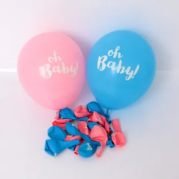 12pcs Baby shower balionas oh baby spausdinti rožinė aukso mėlyna metallic latekso ballon baby berniukas ir mergaitė gimtadienio Lyčių reaveal šaliai Dekoro