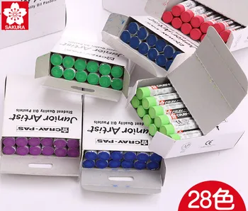 12pcs/Box Sakura Cray-pas Jaunesnysis Menininkas Aliejaus Tapybai Stick Riebiai Saugus, netoksiškas Vandeniui Teptukų Rinkinys 24 Spalvų Vaikams