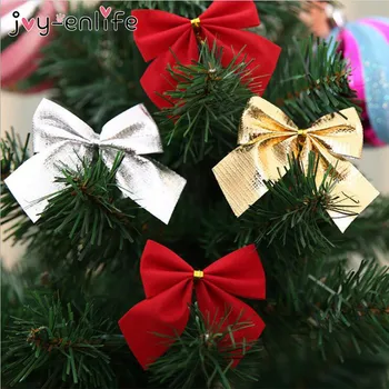 12pcs Gana Aukso Bowknots Kalėdų Ornamentu Medžio Apdaila Šalies Bowknots Niekučius naujieji Metai, Kalėdos, Kalėdų Dekoracija Namuose