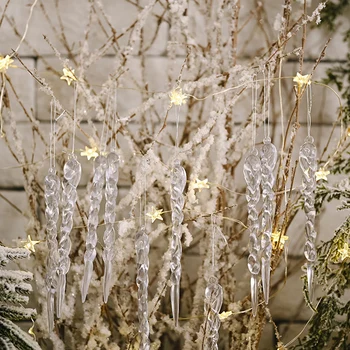 12pcs Kalėdų ledo medžio kabo ornamentu Kalėdų dekoracijas namų netikrą ledo pakabukas navidad žiemos dirbtinis varveklis