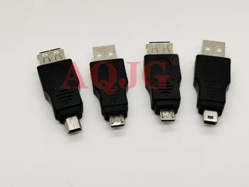 12Pcs/Set OTG USB 2.0 A Male Į Moterų Micro USB Micro-B Mini-B Keitiklis Duomenų Keitikliu Aukštos Kokybės Adapteris