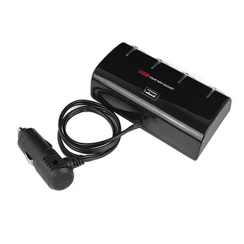 12V-24V Automobilinio Cigarečių Degiklio Lizdo Splitter Kištuku LED USB Įkroviklis Adapteris 3.1 100W Aptikimo Telefono MP3 DVR