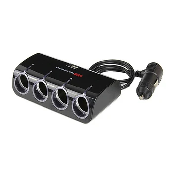 12V-24V Automobilinio Cigarečių Degiklio Lizdo Splitter Kištuku LED USB Įkroviklis Adapteris 3.1 100W Aptikimo Telefono MP3 DVR